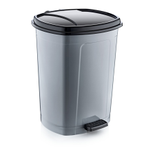 ÖZ-ER PLASTIK Műanyag pedálos szemetes, ezüst/fekete 50L szemetes