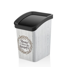 ÖZ-ER PLASTIK Műanyag Smart Click billenőfedeles szemetes, Fa mintás 12L szemetes