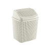Özer Plastik Rattan hatású fürdőszobai billenőfedeles szemetes Krém 6L