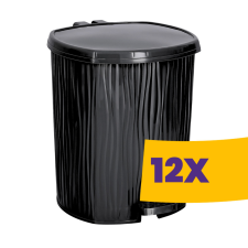 Özer Plastik Waves pedálos szemetes kivehető vödörrel Fekete 11L (Karton - 12 db) szemetes
