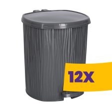 Özer Plastik Waves pedálos szemetes kivehető vödörrel Szürke 11L (Karton - 12 db) szemetes