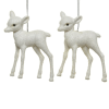  Őzike akasztós glitteres fehér 9cm 2db-os
