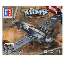 P51 fighter hátrahúzhatós kis vadászgép építőjáték készlet barkácsolás, építés