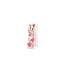 P.W.AGB1026504 Heart Balloons Rose papír ajándéktáska italos 12x37x10cm ajándéktasak
