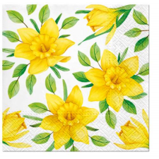  P.W.SDL121700 Daffodils in Bloom papírszalvéta 33x33cm,20 db-os asztalterítő és szalvéta