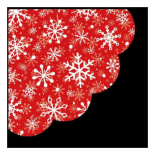 P.W.SDR230633 Christrmas Snowflakes light red papírszalvéta dia 32cm,12db-os papírárú, csomagoló és tárolóeszköz