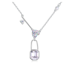 Padlock - fehér-Swarovski kristályos-nyaklánc nyaklánc