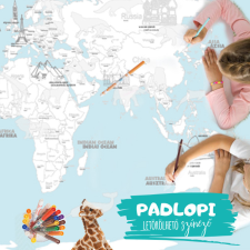Padlopi Világtérkép Padlopi letörölhető színező készségfejlesztő