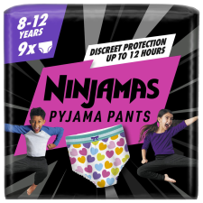 PAMPERS Ninjamas Pizsama Nadrág Srdíčka, 9 db, 8 év, 27kg-43kg pelenka