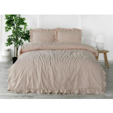  Pamut ágynemű 160x200 púderrózsaszín sallangokkal egyszínű dobozban Kőmosott Camelio Roses lakástextília