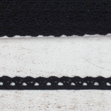  Pamut csipke fekete színű 1 cm x 91,4 m méteráru