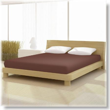 Pamut-elastan classic dohány színű gumis lepedő 180x200 cm-es alacsony matracra lakástextília