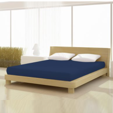  Pamut-elastan classic mélykék színű gumis lepedő 180x200 cm-es alacsony matracra lakástextília