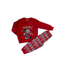  Pamut pizsama karácsonyi motívumokkal, Miki egér, Just be Merry, Piros, 104 CM, 4 év
