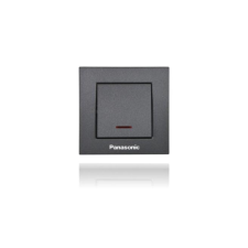 Panasonic Karre Plus nyomó kapcsoló jelzőfényes fekete (keret nélkül) világítási kellék
