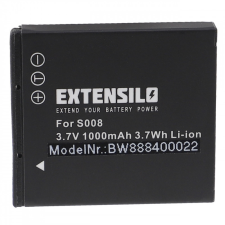  Panasonic Lumix DMC-FS3 készülékhez kamera akkumulátor (3.7V, 1000mAh / 3.7Wh, Lithium-Ion) - Utángyártott panasonic videókamera akkumulátor