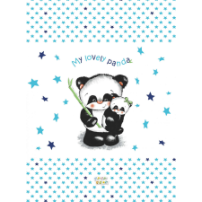 Panda Babastar merev pelenkázó lap 50*70 cm - kék panda és mamája pelenkázó matrac