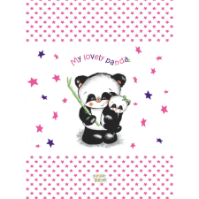 Panda Babastar puha pelenkázó lap 50*70 cm - rózsaszín panda és mamája pelenkázó matrac