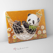 Panda Lazulós panda - Számfestő készlet, kerettel (30x40 cm) kreatív és készségfejlesztő