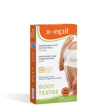 Panda Nutrition X-Epil - használatra kész hipoallergén gélgyantacsíkok (12db) - testre vitamin és táplálékkiegészítő