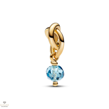 Pandora 14k aranyozott fazettált tengerkék örökkévalóság kör függő charm - 763462C03 medál