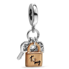 Pandora 782506C01 Kétszínű hármas medál Kulcs, lakat és szív medál