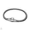 Pandora Fekete zsinóros lánc karkötő 23 cm - 593816C02-23