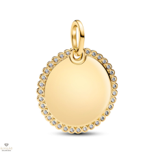 Pandora gravírozható kerek medál cirkóniával - 364007C01 medál