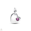 Pandora Gravírozható Szív lila kristállyal charm - 794295C02