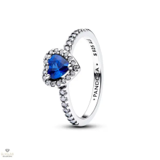 Pandora Kiemelt hercegnőkék szív gyűrű 50-es méret - 198421C09-50 gyűrű