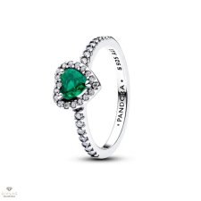 Pandora Kiemelt királyzöld szív gyűrű 54-es méret - 198421C07-54 gyűrű