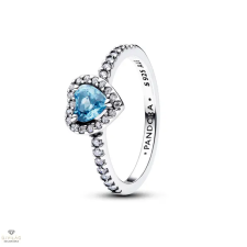 Pandora Kiemelt világoskék szív gyűrű 54-es méret - 198421C10-54 gyűrű