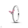 Pandora Rózsaszín Pillangó gyűrű 56-os méret - 194269C02-56