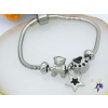  Pandóra stilusú karkötő mancs charm diszitéssel-rodium