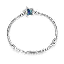 Pandora stílusú karlánc - csillagvirág- 17 cm karkötő