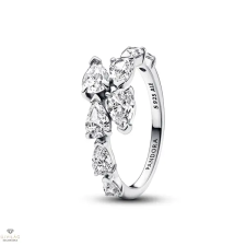 Pandora szikrázó átlapolt köves gyűrű 56-os méret - 193004C01-56 gyűrű