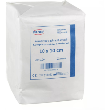Panep géz kompressziós betét, 8 réteg, nem steril, 100 darab, 10×10 cm gyógyászati segédeszköz
