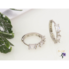  Panna gold filled karika fülbevaló kis kövekkel-rodium fülbevaló