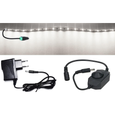 Pannon Led 5m hosszú 23Wattos, lengő fekete tekerődimmeres (fényerőszabályzós), adapteres hidegfehér LED szalag (300db 2835 SMD LED) világítás