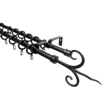  Pannónia, 2 soros Kecskemét szett, fekete, 160 cm karnis, függönyrúd