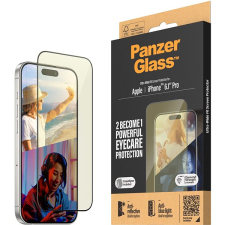 PanzerGlass Apple iPhone 15 Pro üvegfólia - AntiBlue, tükröződésmentes + felhelyező keret mobiltelefon kellék