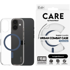 PanzerGlass CARE Apple iPhone 16 MagSafe Combat átlátszó/kék nem sárguló tok (1365) tok és táska