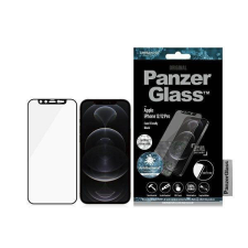 PanzerGlass E2E Microfracture iPhone 12 /12 Pro 6,1&quot; CamSlider Swarovsky tokbarát antibakteriális fekete képernyővédő fólia mobiltelefon kellék