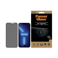 PanzerGlass E2E Microfracture iPhone 13 Pro Max 6,7&quot; tokbarát CamSlider Privacy antibakteriális fekete képernyővédő fólia mobiltelefon kellék