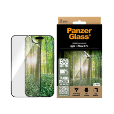 PanzerGlass ECO MATRIX képernyővédő üveg (flexibilis, karcálló + segédkeret) ÁTLÁTSZÓ Apple iPhone 16 Pro mobiltelefon kellék