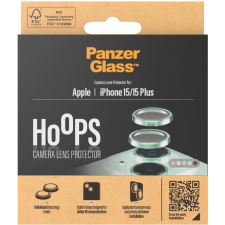 PanzerGlass HoOps Apple iPhone 15/15 Plus kamera védő gyűrű - zöld alumínium (1191) mobiltelefon kellék