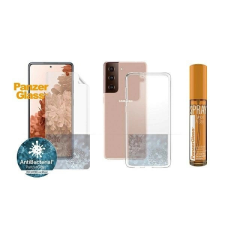 PanzerGlass szett - képernyővédő fólia + átlátszó tok + tisztítófolyadék 30 ml - Samsung Galaxy S21 Plus tok és táska