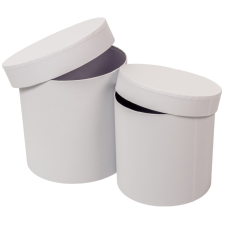  Papír doboz kerek fehér D17-15cm 2db-os dekorációs kellék