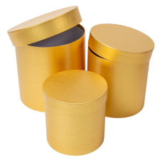  Papír doboz kerek magas exclusive arany D20-17-15cm 3db-os dekorációs kellék