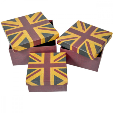  Papír doboz union jack mintás 20-18-15cm 3db-os dekorációs kellék